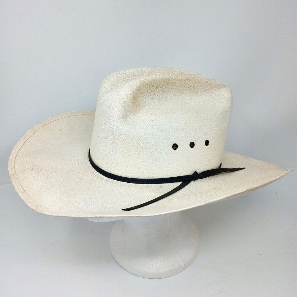 VTG Resistol Size 56 / 7 Self Conforming 5X Cowboy Hat Shantung Panama Long Oval